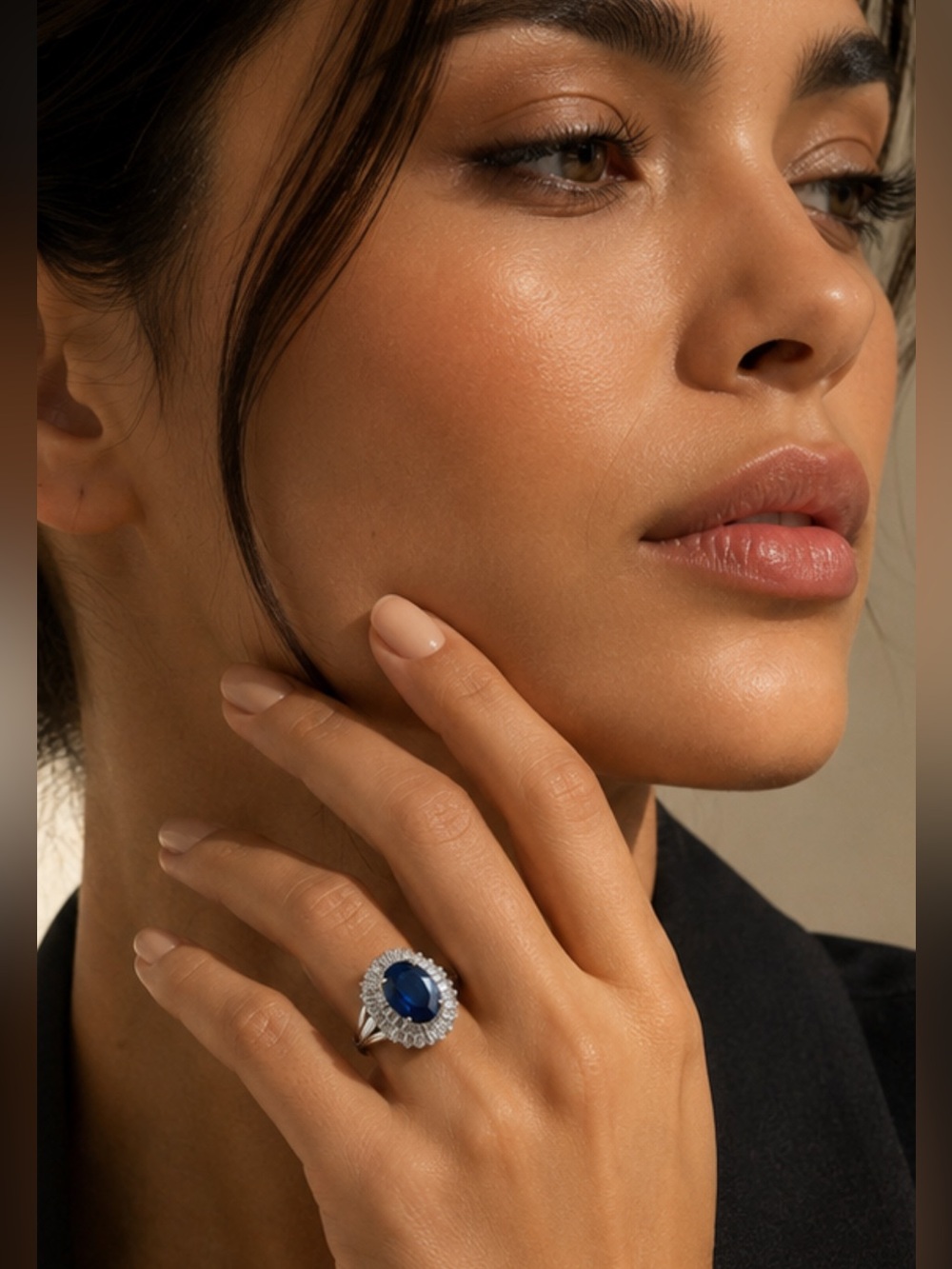 925 Sterling Silver Sparkling Sapphire  Gemstone